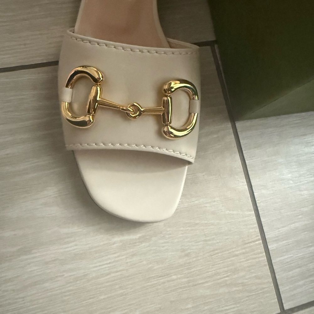Brand new size 41 Us 11 Nappa Charlotte Horsebit Block Heel 45mm Sandals - Picture 4 of 8